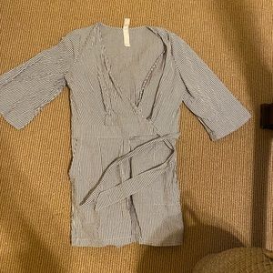 Seersucker Wrap front Romper